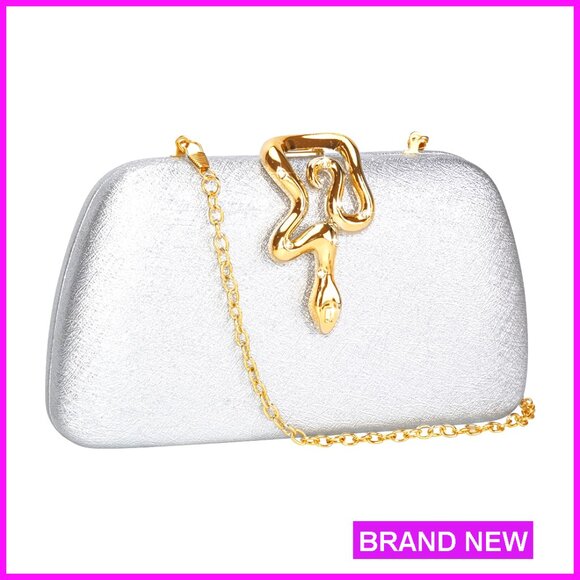 Handbags - Glitter Clutch Evening Bag Convertible Chains Elegant Sparkly Handbag